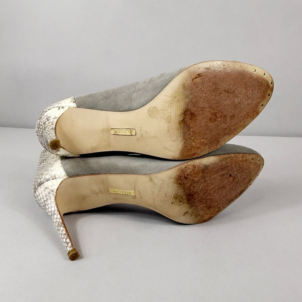 LOUISE ET CIE GREY SUEDE & SNAKE HEELS - Picture 8 of 13